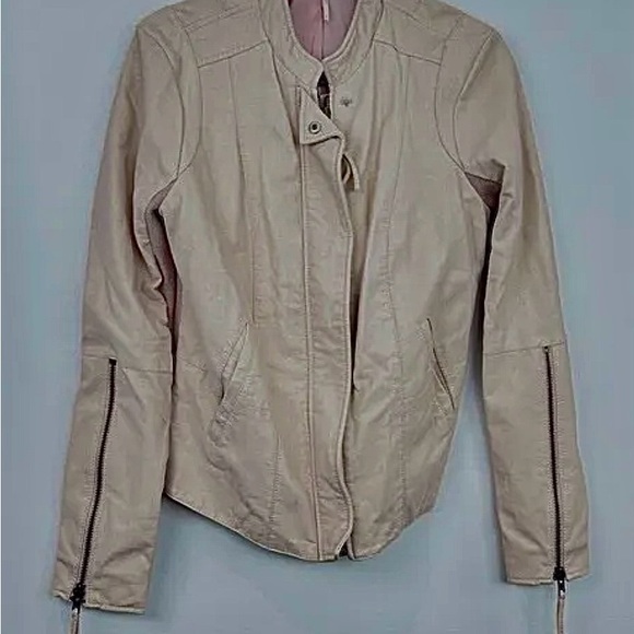 Free People Cool & Clean Vegan Leather Moto Jacket in Rose - Picture 3 of 16